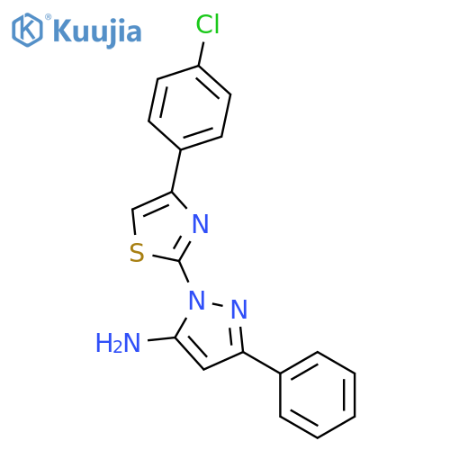 1-[4-(4-chlorophenyl)-1,3-thiazol-2-yl]-3-phenyl-1H-pyrazol-5-amine structure