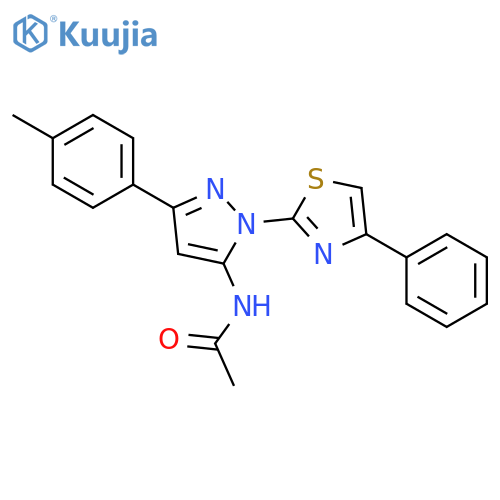 N-[3-(4-methylphenyl)-1-(4-phenyl-1,3-thiazol-2-yl)-1H-pyrazol-5-yl]acetamide structure