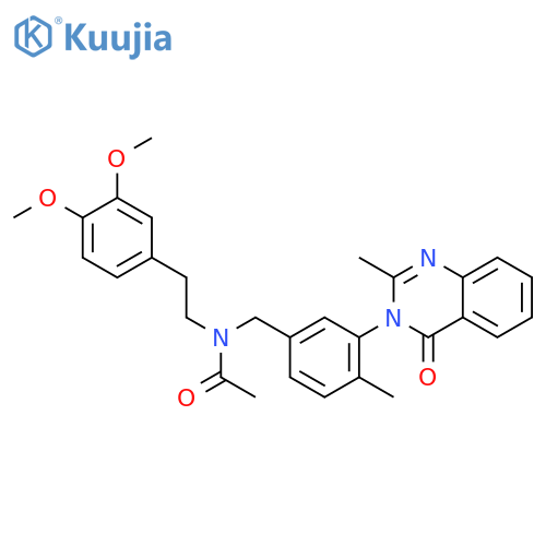 Acetamide,N-[2-(3,4-dimethoxyphenyl)ethyl]-N-[[4-methyl-3-(2-methyl-4-oxo-3(4H)-quinazolinyl)phenyl]methyl]- structure