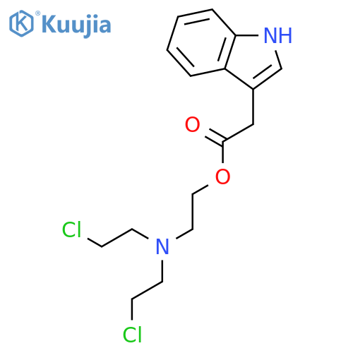 1H-INDOLE-3-ACETIC ACID, 2-[BIS(2-CHLOROETHYL)AMINO]ETHYL ESTER structure