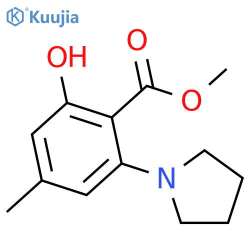 BENZOIC ACID, 2-HYDROXY-4-METHYL-6-(1-PYRROLIDINYL)-, METHYL ESTER structure