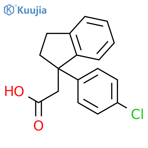 1H-INDENE-1-ACETIC ACID, 1-(4-CHLOROPHENYL)-2,3-DIHYDRO- structure