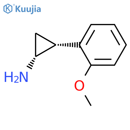 Cyclopropanamine,2-(2-methoxyphenyl)-, (1R,2R)-rel- structure