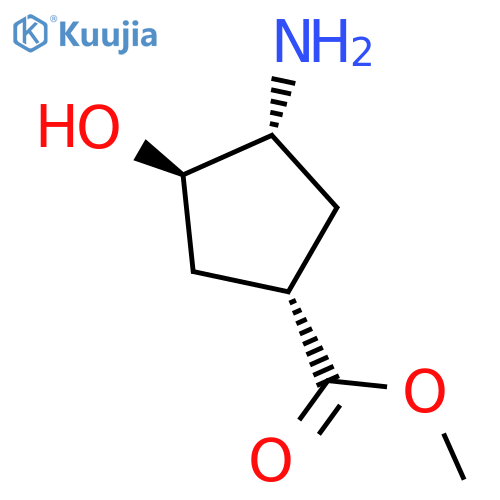 Cyclopentanecarboxylicacid, 3-amino-4-hydroxy-, methyl ester, (1S,3R,4R)- structure