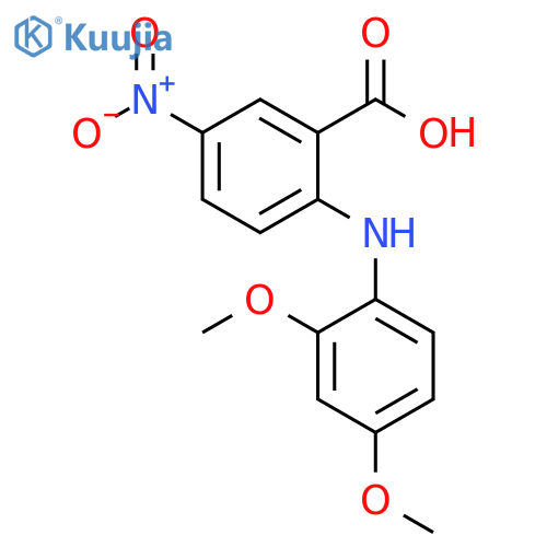 Benzoic acid, 2-[(2,4-dimethoxyphenyl)amino]-5-nitro- structure
