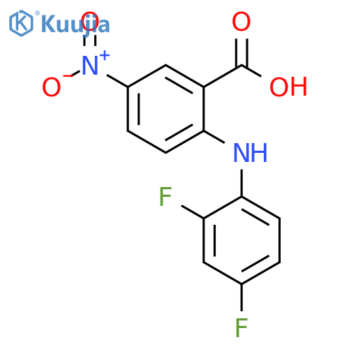 Benzoic acid, 2-[(2,4-difluorophenyl)amino]-5-nitro- structure