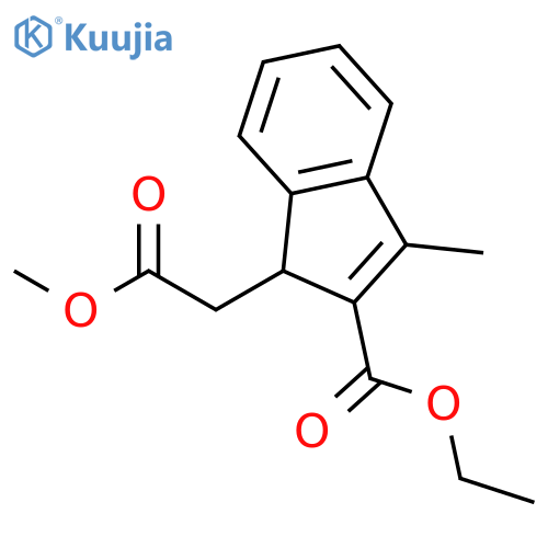1H-INDENE-1-ACETIC ACID, 2-(ETHOXYCARBONYL)-3-METHYL-, METHYL ESTER structure