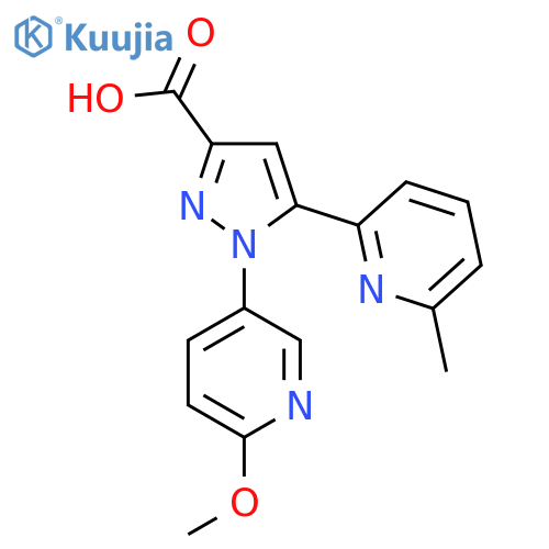 1-(6-Methoxypyridin-3-yl)-5-(6-methylpyridin-2-yl)pyrazole-3-carboxylic acid structure