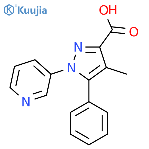 4-Methyl-5-phenyl-1-(pyridin-3-yl)pyrazole-3-carboxylic acid structure