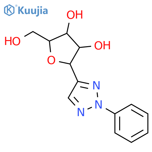 2-(hydroxymethyl)-5-(2-phenyltriazol-4-yl)oxolane-3,4-diol structure