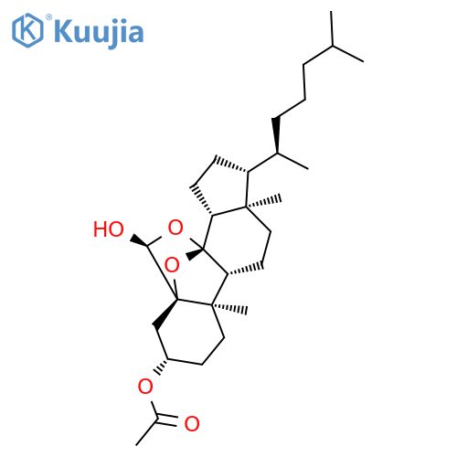 7-Oxacholestane-3,6-diol, 5,8-epoxy-, 3-acetate, (3b,5a,6a,8a)- structure