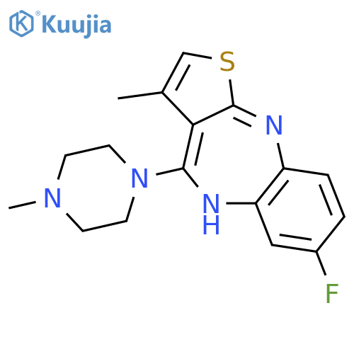 10H-Thieno[2,3-b][1,5]benzodiazepine,7-fluoro-3-methyl-4-(4-methyl-1-piperazinyl)- structure