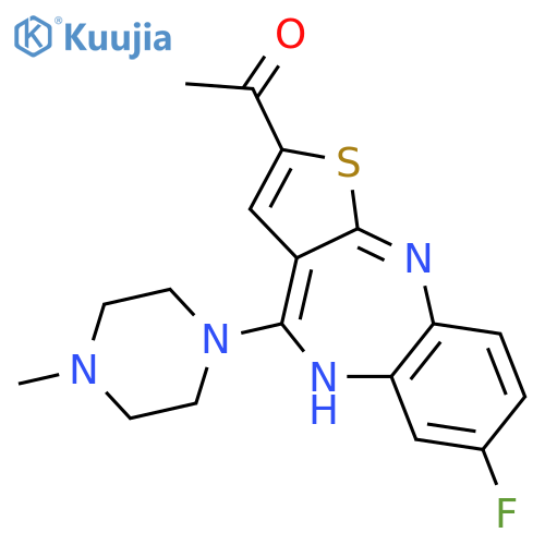 Ethanone,1-[7-fluoro-4-(4-methyl-1-piperazinyl)-10H-thieno[2,3-b][1,5]benzodiazepin-2-yl]- structure