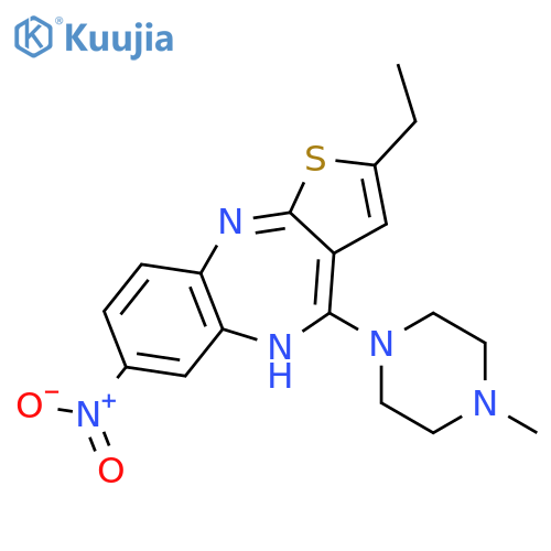 10H-Thieno[2,3-b][1,5]benzodiazepine,2-ethyl-4-(4-methyl-1-piperazinyl)-7-nitro- structure