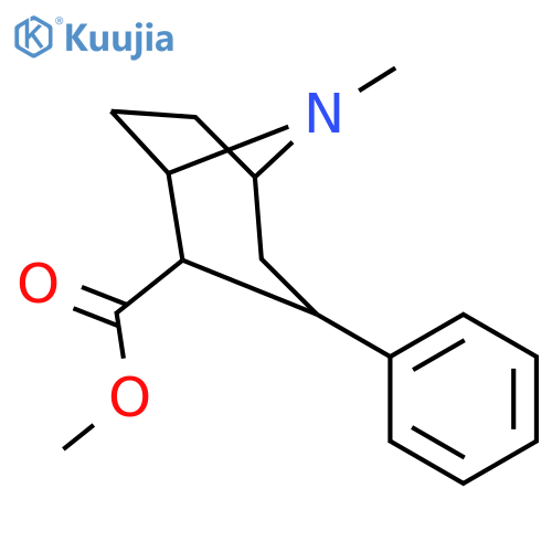 8-Azabicyclo[3.2.1]octane-2-carboxylicacid, 8-methyl-3-phenyl-, methyl ester, (1R,2S,3S,5S)-rel- structure