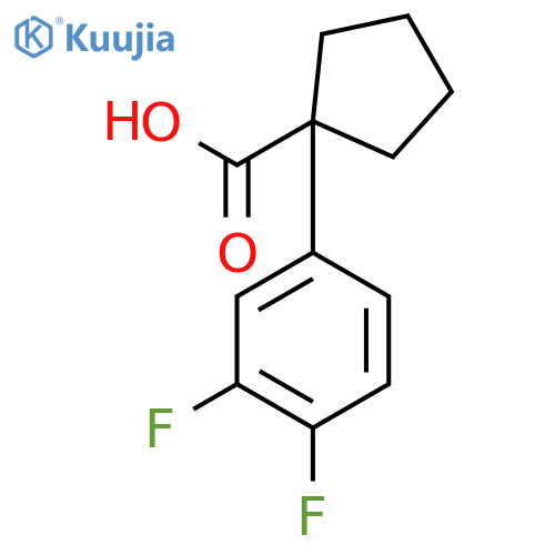 1-(3,4-difluorophenyl)cyclopentane-1-carboxylic acid structure