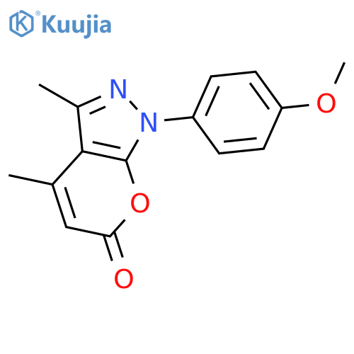 Pyrano[2,3-c]pyrazol-6(1H)-one, 1-(4-methoxyphenyl)-3,4-dimethyl- structure