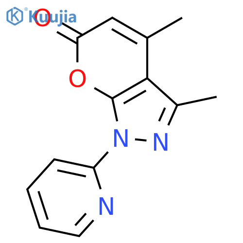 3,4-Dimethyl-1-(pyridin-2-yl)pyrano[2,3-c]pyrazol-6(1H)-one structure