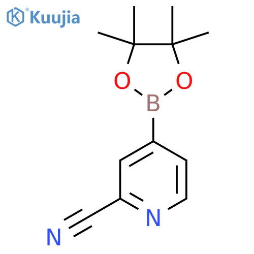 4-(tetramethyl-1,3,2-dioxaborolan-2-yl)pyridine-2-carbonitrile structure