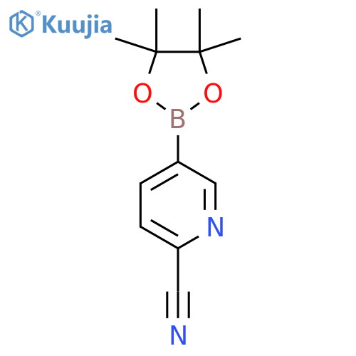 5-(tetramethyl-1,3,2-dioxaborolan-2-yl)pyridine-2-carbonitrile structure
