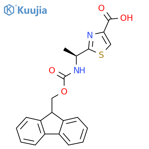 2-[(1S)-1-({[(9H-fluoren-9-yl)methoxy]carbonyl}amino)ethyl]-1,3-thiazole-4-carboxylic acid structure