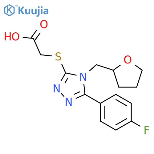 [[5-(4-FLUOROPHENYL)-4-(TETRAHYDROFURAN-2-YLMETHYL)-4H-1,2,4-TRIAZOL-3-YL]THIO]ACETIC ACID structure