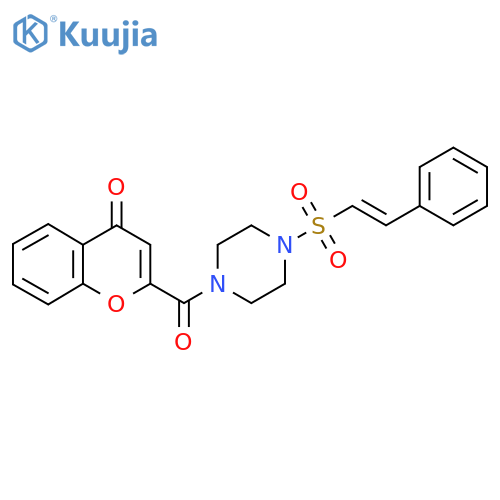 2-[4-(2-phenylethenesulfonyl)piperazine-1-carbonyl]-4H-chromen-4-one structure