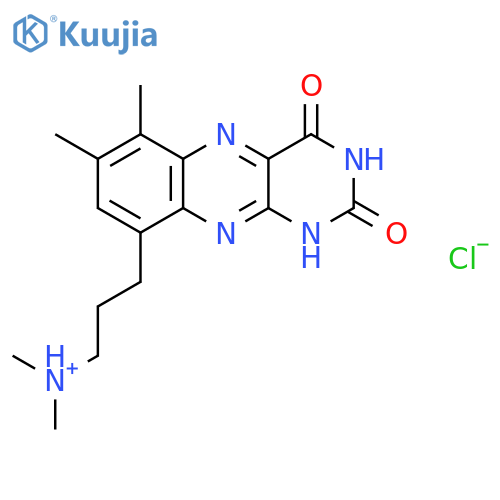 3-(6,7-dimethyl-2,4-dioxo-1,2,3,4-tetrahydrobenzo[g]pteridin-9-yl)-N,N-dimethylpropan-1-aminium chloride structure
