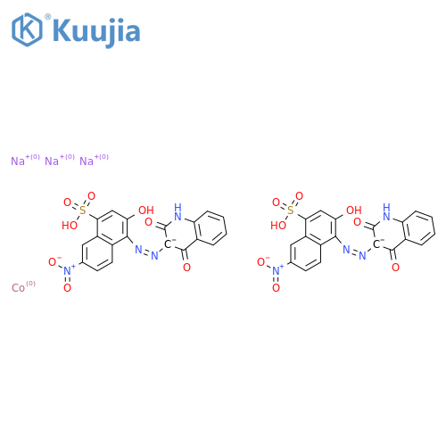 Cobaltate(3-),bis[3-(hydroxy-kO)-7-nitro-4-[2-[1,2,3,4-tetrahydro-2-oxo-4-(oxo-kO)-3-quinolinyl]diazenyl-kN1]-1-naphthalenesulfonato(3-)]-,sodium (1:3) structure