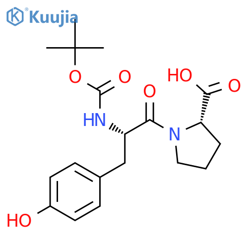 (2S)-1-(2S)-2-{(tert-butoxy)carbonylamino}-3-(4-hydroxyphenyl)propanoylpyrrolidine-2-carboxylic acid structure