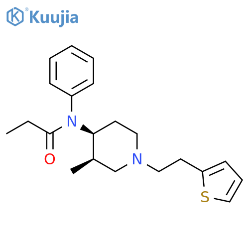 Propanamide, N-[(3R,4S)-3-methyl-1-[2-(2-thienyl)ethyl]-4-piperidinyl]-N-phenyl-, rel- structure