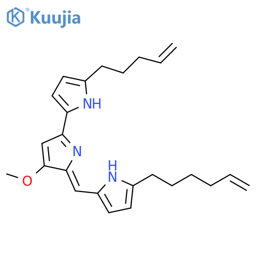 1H-Pyrrole,2-(5-hexenyl)-5-[(Z)-[3-methoxy-5-[5-(4-pentenyl)-1H-pyrrol-2-yl]-2H-pyrrol-2-ylidene]methyl]- structure