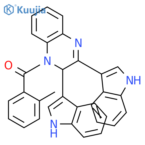 Quinoxaline, 1,2-dihydro-2,3-di-1H-indol-3-yl-1-(2-methylbenzoyl)- structure