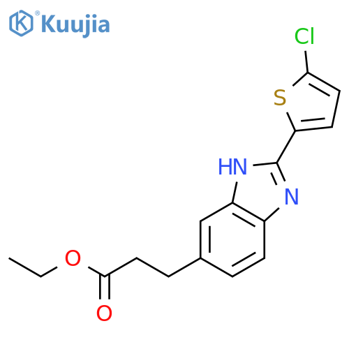 1H-Benzimidazole-5-propanoic acid, 2-(5-chloro-2-thienyl)-, ethyl ester structure