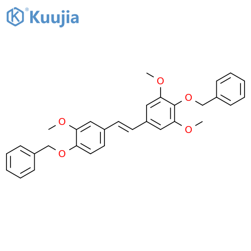 Benzene,1,3-dimethoxy-5-[(1E)-2-[3-methoxy-4-(phenylmethoxy)phenyl]ethenyl]-2-(phenylmethoxy)- structure