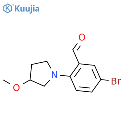 BENZALDEHYDE, 5-BROMO-2-(3-METHOXY-1-PYRROLIDINYL)- structure