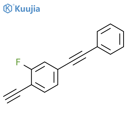 Benzene, 1-ethynyl-2-fluoro-4-(phenylethynyl)- structure