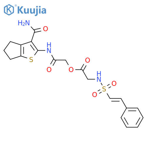 ({3-carbamoyl-4H,5H,6H-cyclopenta[b]thiophen-2-yl}carbamoyl)methyl 2-(2-phenylethenesulfonamido)acetate structure