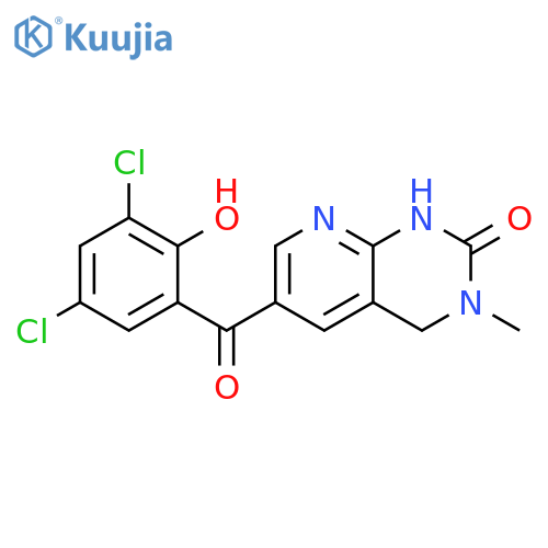 Pyrido[2,3-d]pyrimidin-2(1H)-one, 6-(3,5-dichloro-2-hydroxybenzoyl)-3,4-dihydro-3-methyl- structure