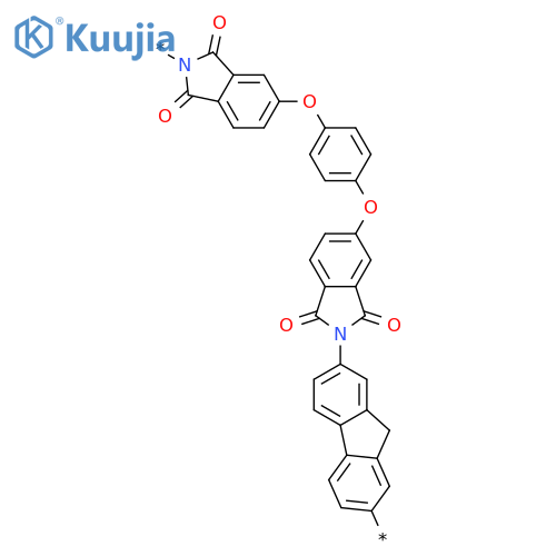 Poly[(1,3-dihydro-1,3-dioxo-2H-isoindole-2,5-diyl)oxy-1,4-phenyleneoxy(1,3-dihydro-1,3-dioxo-2H-isoindole-5,2-diyl)-9H-fluorene-2,7-diyl] structure
