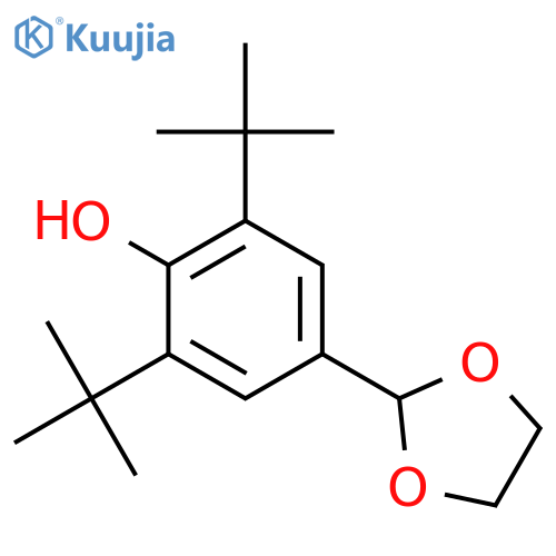 Phenol, 2,6-bis(1,1-dimethylethyl)-4-(1,3-dioxolan-2-yl)- structure