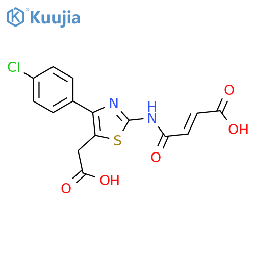 (2Z)-4-{[5-(carboxymethyl)-4-(4-chlorophenyl)-1,3-thiazol-2-yl]amino}-4-oxobut-2-enoic acid structure