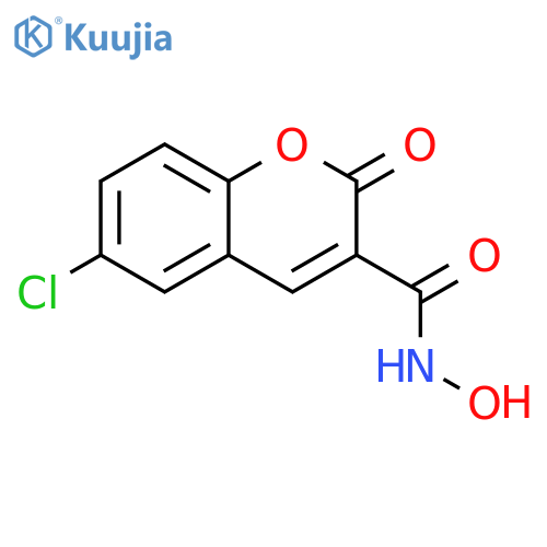 2H-1-Benzopyran-3-carboxamide, 6-chloro-N-hydroxy-2-oxo- structure
