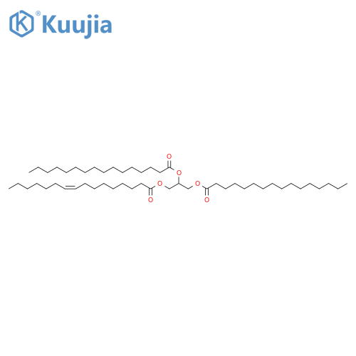 9-Hexadecenoic acid, 2,3-bis[(1-oxohexadecyl)oxy]propyl ester, (9Z)- structure