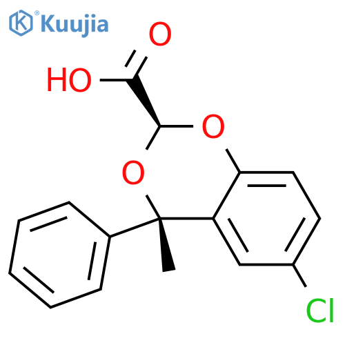 4H-1,3-Benzodioxin-2-carboxylicacid, 6-chloro-4-methyl-4-phenyl-, trans- (9CI) structure