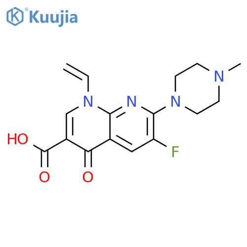 1,8-Naphthyridine-3-carboxylicacid, 1-ethenyl-6-fluoro-1,4-dihydro-7-(4-methyl-1-piperazinyl)-4-oxo- structure
