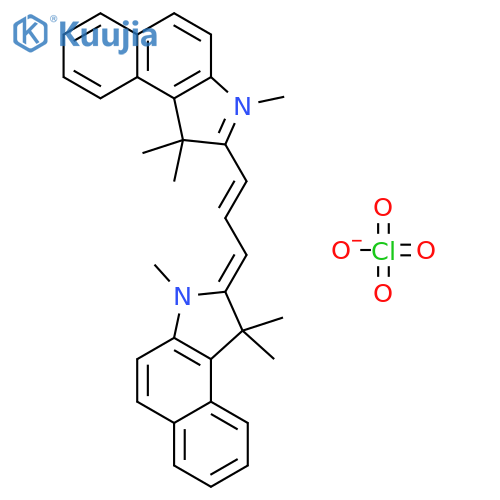 2-[3-(1,3-Dihydro-1,1,3-trimethyl-2H-benz[e]indol-2-ylidene)-1-propen-1-yl]-1,1,3-trimethyl-1H-benz[e]indolium perchlorate structure