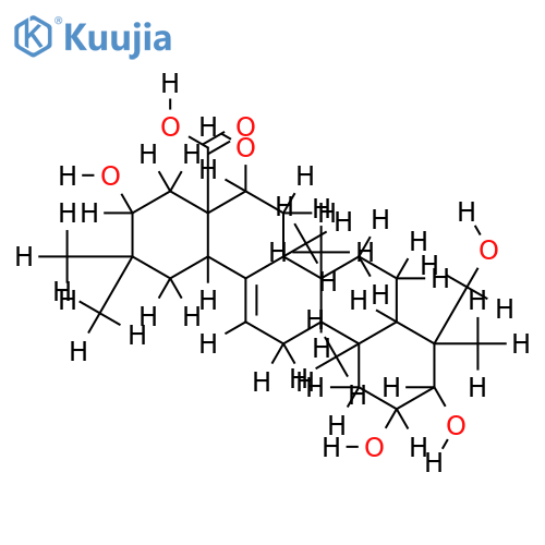 (2beta,3beta,16beta,21beta)-2,3,16,21,23-Pentahydroxy-12-oleanen-28-oic acid structure