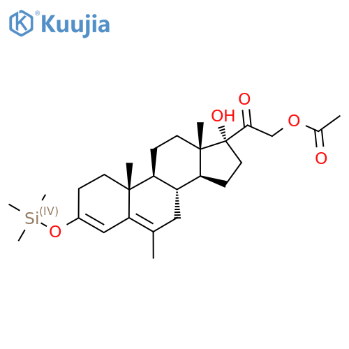 Pregna-3,5-dien-20-one, 21-(acetyloxy)-17-hydroxy-6-methyl-3-[(trimethylsilyl)oxy]- structure