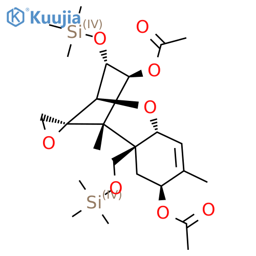 [(1S,2R,4S,7R,9R,10R,11S,12S)-11-Acetyloxy-1,5-dimethyl-10-trimethylsilyloxy-2-(trimethylsilyloxymethyl)spiro[8-oxatricyclo[7.2.1.02,7]dodec-5-ene-12,2'-oxirane]-4-yl] acetate structure